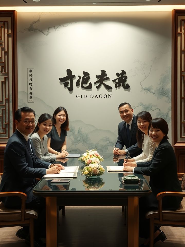 品牌总部签约仪式现场图，展示龙的良方式茶总部与首批加盟商代表签约合影及合作共赢氛围
