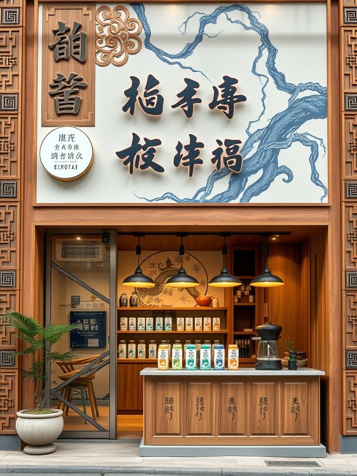 青海奶茶产业升级加速 龙的良方式茶全国加盟通道正式开启相关的（**插图1**：充满地域特色的奶茶门店实景图，木质装饰与传统纹样结合，操作台陈列着青海牦牛奶罐与高