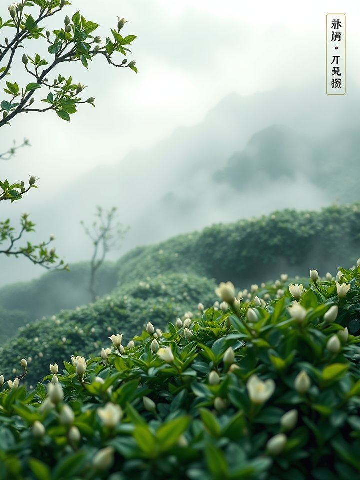 太姥银针是什么茶相关的(**插图1**：太姥山生态茶园，晨雾缭绕中嫩芽初绽)