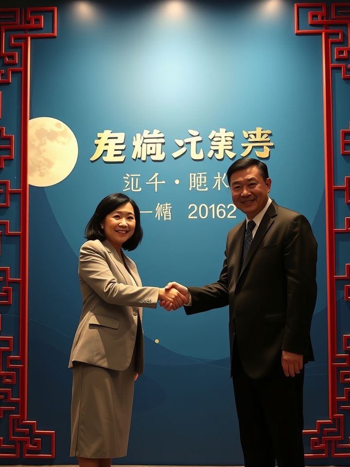 加盟商签约仪式，品牌方与创业者握手合影，背景为“共赢未来”主题签约墙