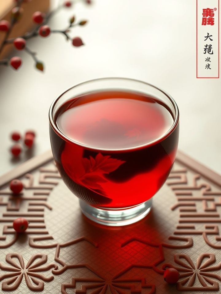 喝老六堡茶的功效相关的（**插图1**：红浓透亮的茶汤在杯中流转，展现老六堡茶的独特陈韵）