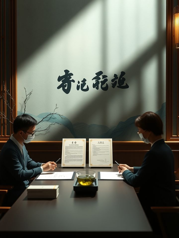 展示加盟商签约仪式现场照片，重点呈现授权书与政策文件