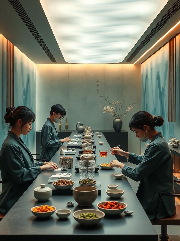 加盟商培训现场，学员在操作台学习饮品制作