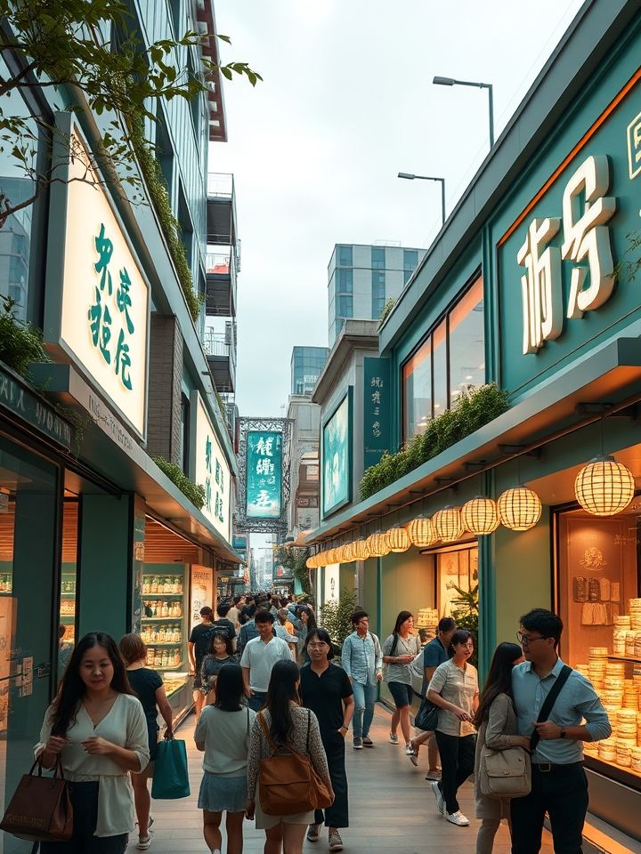 展示不同城市门店实景，呈现标准化门店形象与客群消费热情