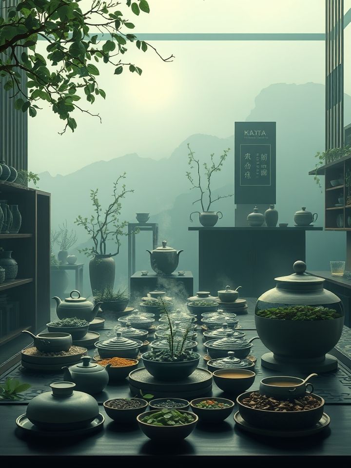 呈现古法炒茶工艺与现代茶饮实验室结合，突出品牌对茶文化深度挖掘