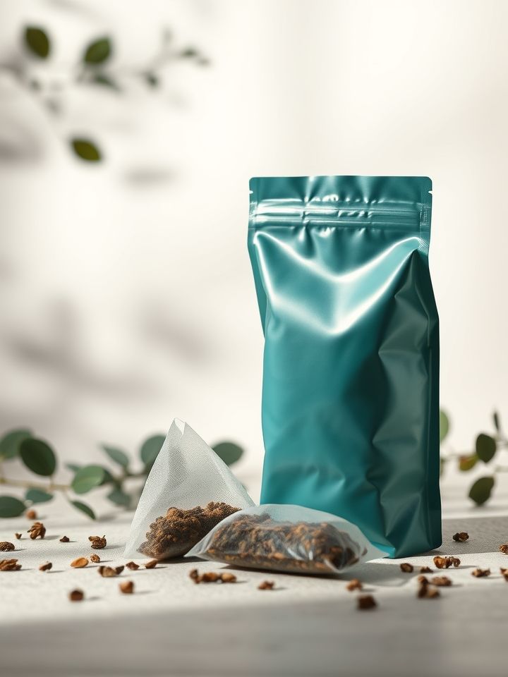 天然材质茶包与塑料茶包对比图