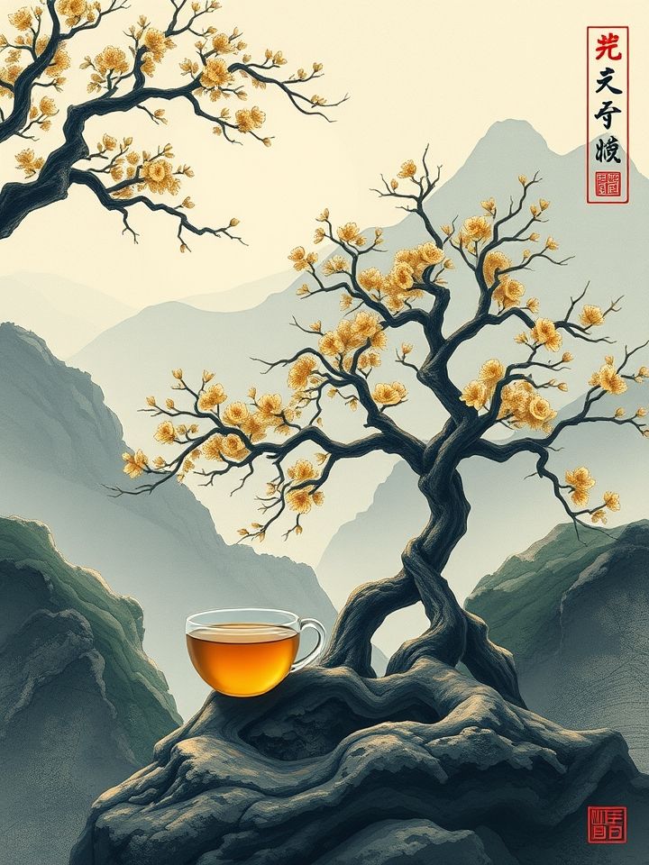 老古树茶是什么茶相关的作为茶中珍品，老古树茶以“一树一味”闻名。其茶汤金黄透亮，入口醇厚饱满，山野气韵随茶香层层展开，回甘
