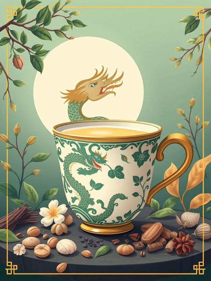 龙的良方加盟店奶茶相关的**插图1**：品牌主视觉图（古风龙纹LOGO与奶茶杯融合，背景呈现草本原料）</p>
<p>*插图提示：传统