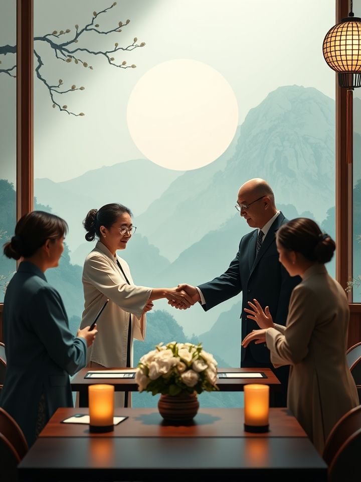 区域合伙人签约仪式现场图，展现品牌方与西北加盟商握手合作场景