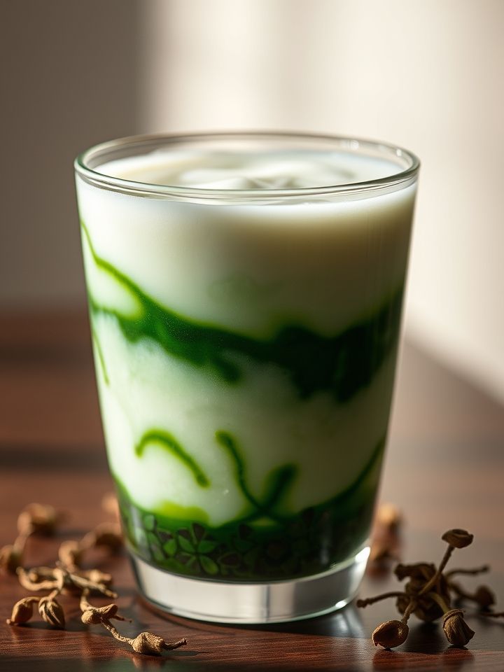 层次分明的特色茶饮特写图