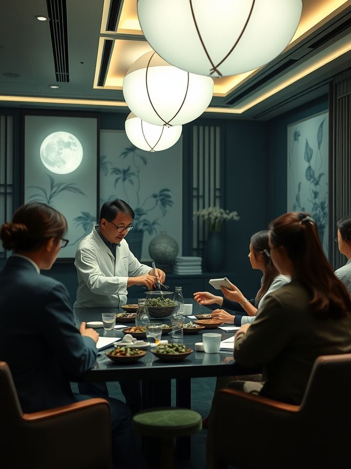 呈现技术导师指导产品制作细节的加盟商培训现场图